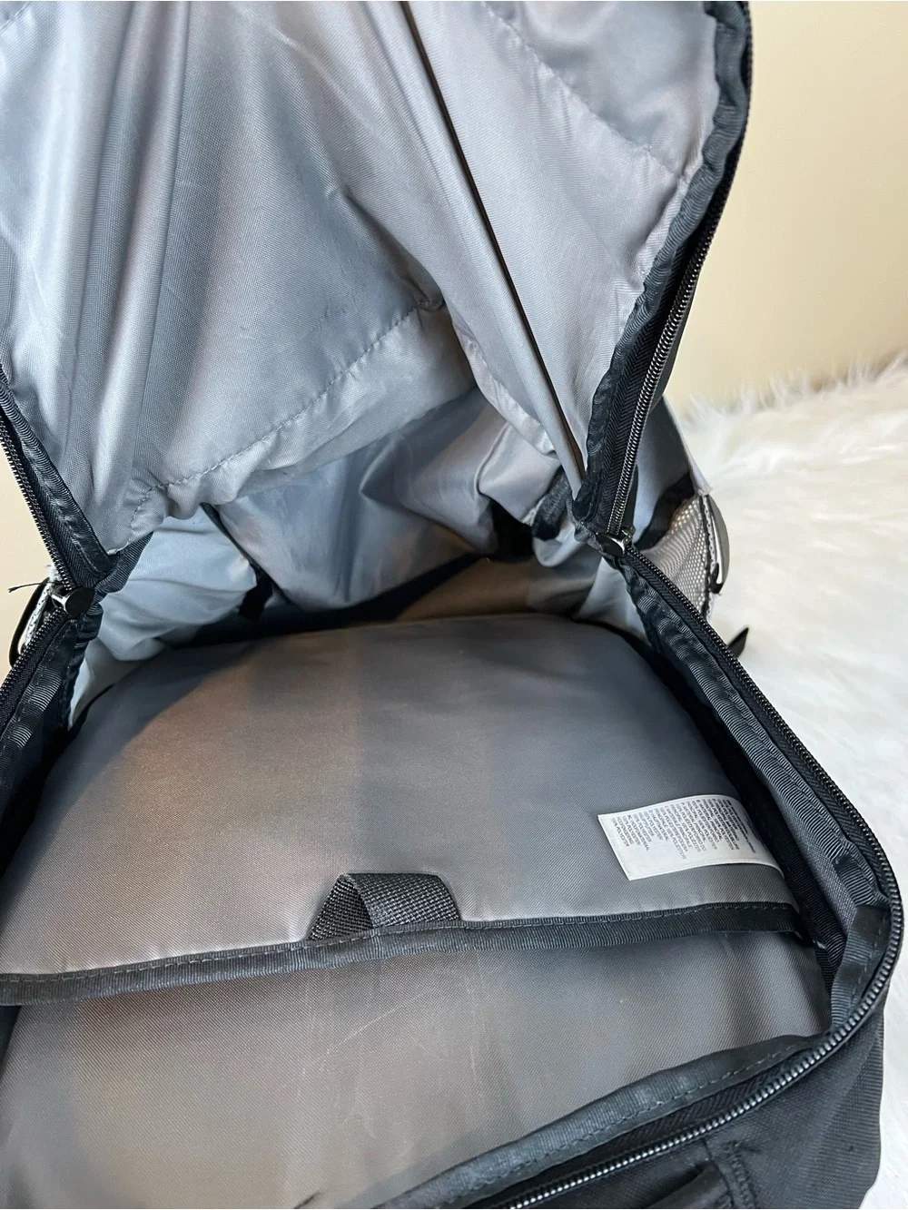 The North Face Light Gray Crestone Backpack with Black Accents